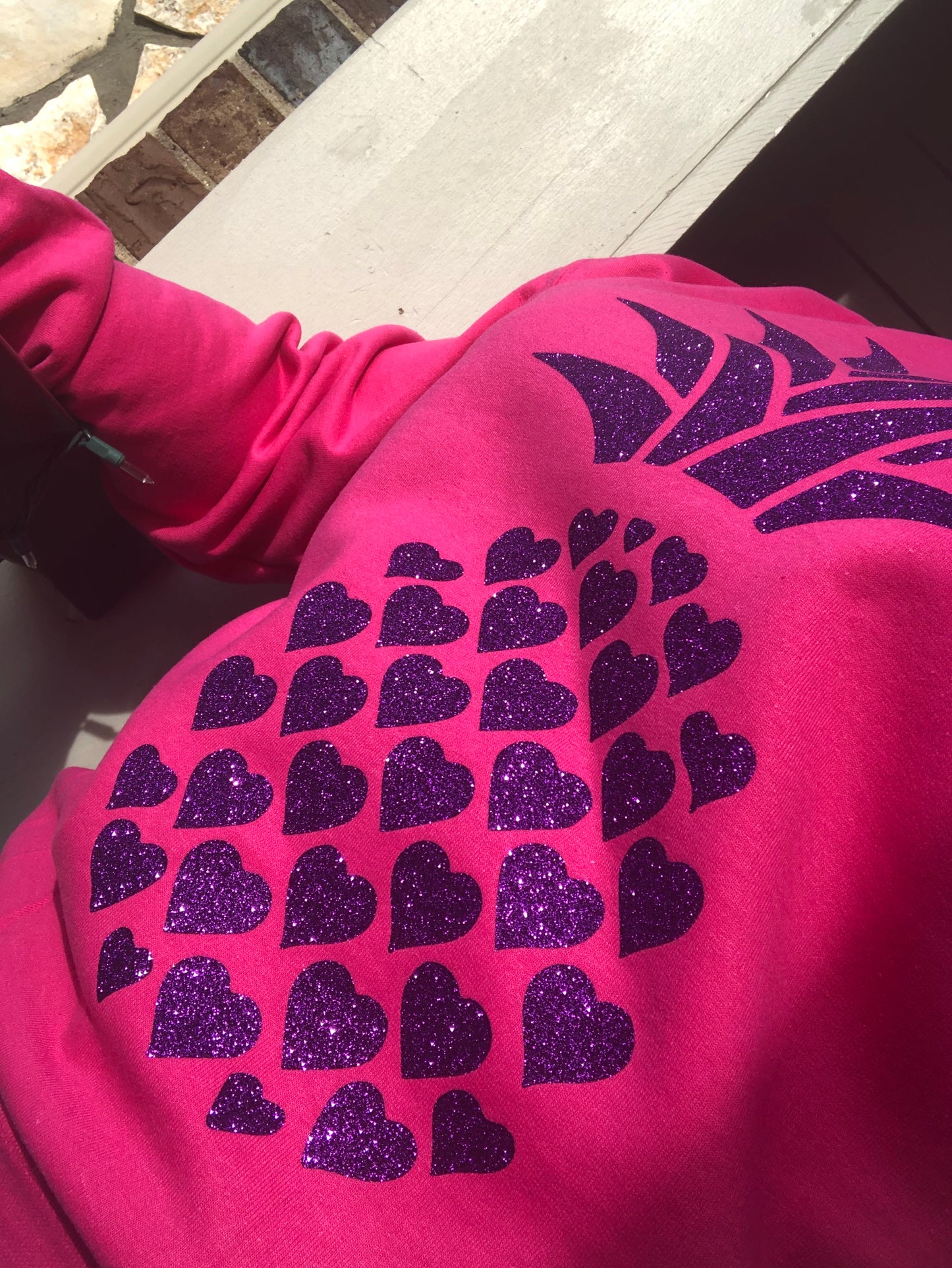 Purple Pineapple Glitter Sweater